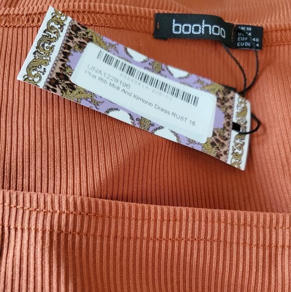 Boohoo ribbed midi dress and kimono - Picture 5 of 8